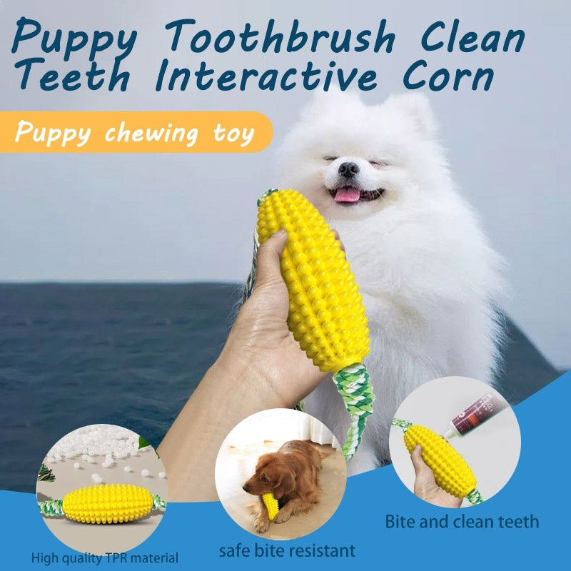 Interactive Corn Dog Chew & Toothbrush Toy 🌽🐶