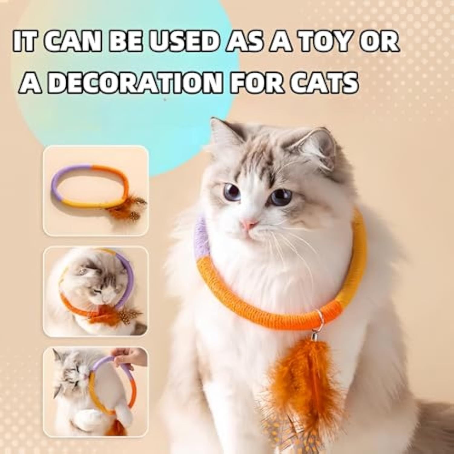 Cat Teething Chew Toy with Catnip &amp; Feathers 🐱🪢