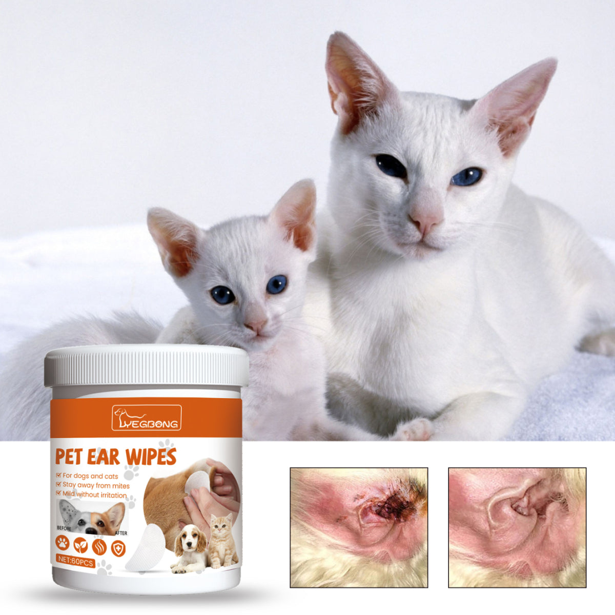 Pet Ear Cleaning Wipes 🐾👂