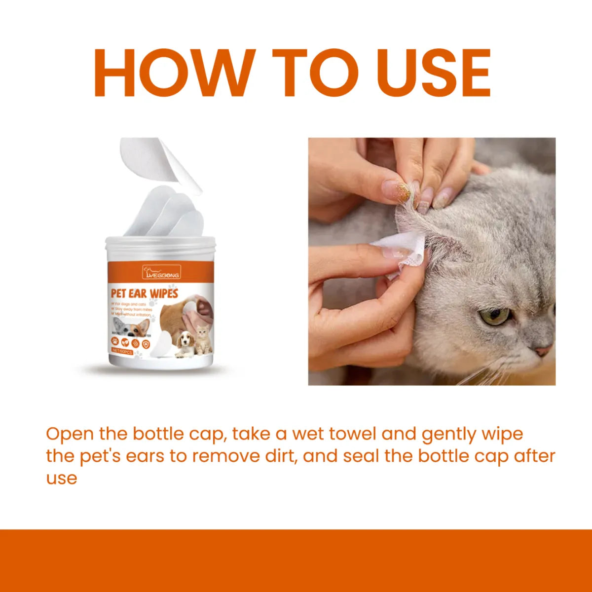 Pet Ear Cleaning Wipes 🐾👂