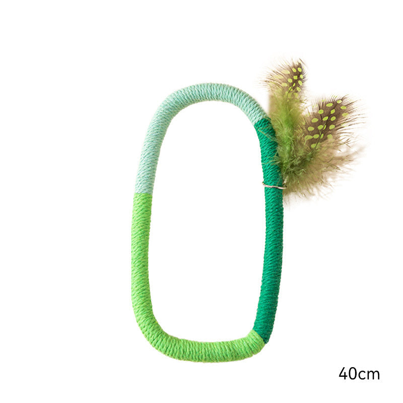 Cat Teething Chew Toy with Catnip &amp; Feathers 🐱🪢