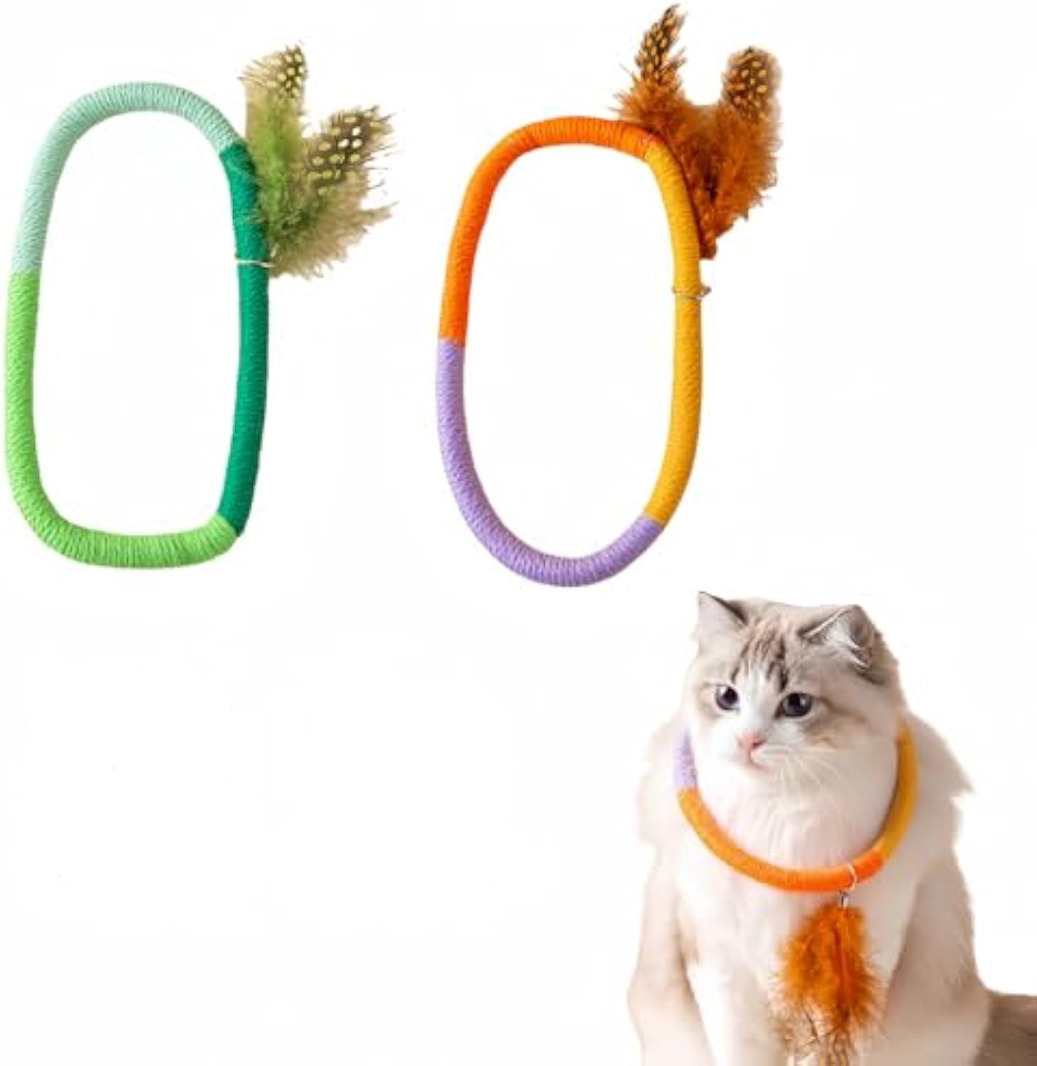 Cat Teething Chew Toy with Catnip &amp; Feathers 🐱🪢