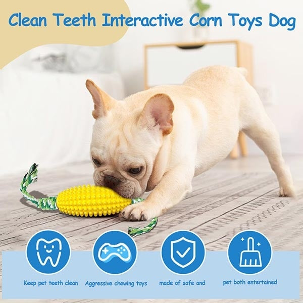 Interactive Corn Dog Chew & Toothbrush Toy 🌽🐶
