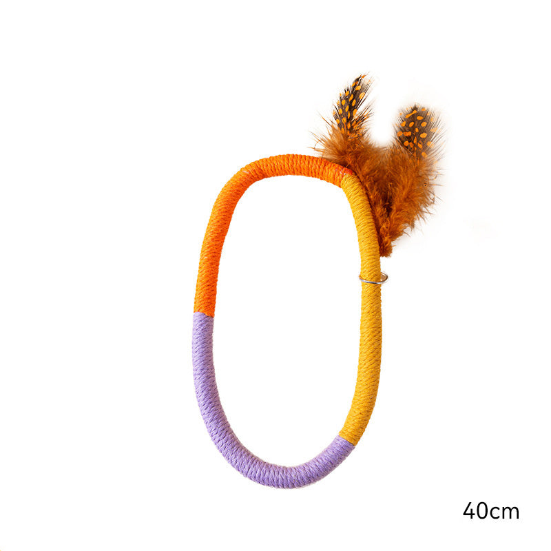 Cat Teething Chew Toy with Catnip &amp; Feathers 🐱🪢